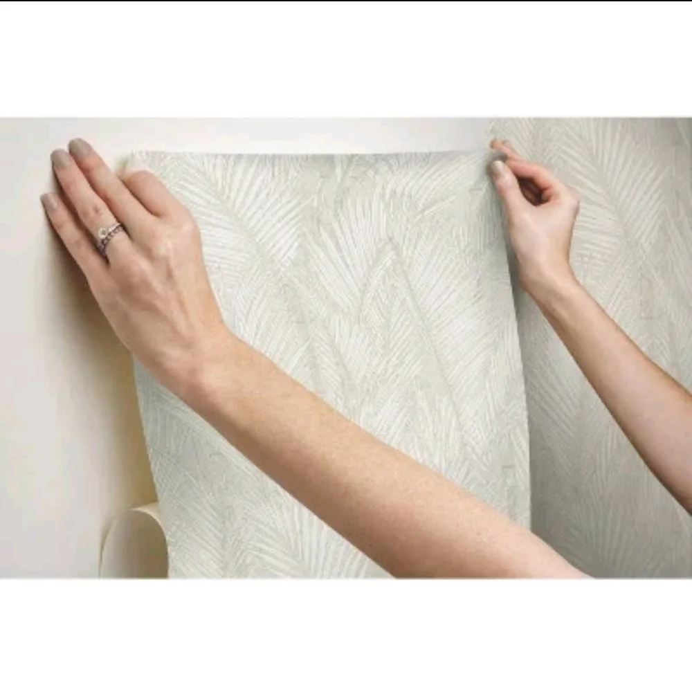 RoomMates - Swaying Fronds Peel and Stick Wallpaper Taupe
